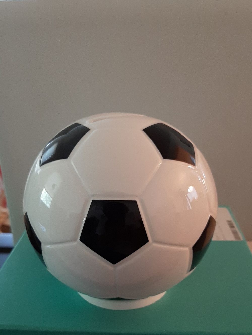 Tiffany & Co Black & White Ceramic Soccer Ball Bank NIB